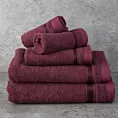 Ręcznik do rąk 40x60 cm bawełniany kolor bordowy z bordiurą w paski 500 g/m2 ABBIE