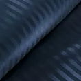 Pościel 220x200 cm satyna bawełniana kolor granatowy w drobne prążki VERA