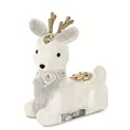Figurka świąteczna RENIFER z welwetu wykończony lśniącym złotym brokatem