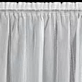 Firana biała  z etaminy zdobiona subtelnymi pionowymi pasami 140x280 cm taśma NASTIA