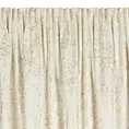 Zasłona welwetowa kremowa zdobiona nadrukiem liści 140x270 cm taśma - FELIS