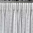 Zasłona biała zdobiona subtelnymi chwostami, ażurowa 140x270 cm taśma ADORA