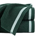 Ręcznik do rąk 30x50 cm bawełniany kolor ciemnozielony w pasy 500 g/m2 MADLEN