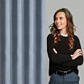 Zasłona niebieska z tkaniny welurowej 50x260 cm szerokość po zmarszczeniu flex 1:1,5 Dora