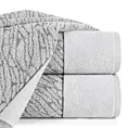 Ręcznik kąpielowy 50x90 cm bawełniany kolor srebrny zdobiony wytłaczanym wzorem NOLA