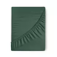 Prześcieradło bez gumki 180x210 cm z satyny bawełnianej kolor ciemnozielony 125 g/m2 DINA Diva Line