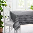 Obrus szyty SAFARI grafitowy z miękkiej welwetowej tkaniny w wytłaczany drobny wzór