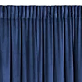 Zasłona welwetowa granatowa zdobiona falbanami i lśniącymi akcentami 140x270 cm taśma - CARLI