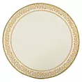 Podładka na stół biało, złota średnica 38 cm MAJORKA zdobiona błyszczącym wzorem ornamentu