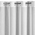 Firana biała w pionowe pasy z tkaniny przeplatanej srebrną nicią 290x250 cm przelotka EMMA