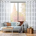Zasłona biała zdobiona fantazyjnym wzorem 140x250 cm przelotka - SOTERA - Eva Minge