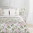 Pościel 160x200 cm bawełniana kolor biały, różowy z wzorem kwiatowym NIKA 44