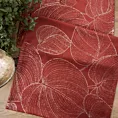 Bieżnik na stół ceglasto, złocisty 35x140 cm welwetowy BLINK 16 z dużym wzorem liści