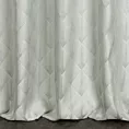 Zasłona szyta na flexach kremowo srebrna z tkaniny w elegancki geometryczny wzór z błyszczącą nicią