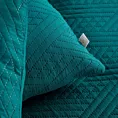 Zestaw narzuta oraz poszewka ciemno turkusowa 200x220 cm z geometrycznym wzorem wykonana techniką hot press BONI Design 91