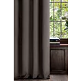 Zasłona szyta na taśmie 5 cm ENYA ciemnobrązowa z miękkiej półmatowej tkaniny welwetowej