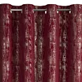 Zasłona bordowo, szampańska welwetowa z błyszczącym nadrukiem 140x250 cm przelotki - INGRID