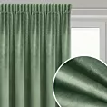 Zasłona welwetowa ciemnomiętowa 140x270 cm taśma - ROSA - Design 91