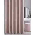 Zasłona szyta na taśmie 5 cm pudrowo różowa o naturalnym charakterze, z widocznym, ozdobnym splotem
