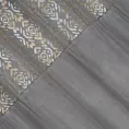 Zasłona stalowo, złota z dekoracyjnym pasem z welwetu 140x250 cm przelotka - LIZA