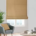 Roleta rzymska ciemnobeżowa z gładkiej tkaniny z delikatnym połyskiem