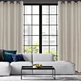 Zasłona beżowa o luźnym splocie w stylu cottage core 140x250 cm przelotka - LIDIA