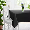 Obrus szyty czarny z miękkiej w dotyku tkaniny szenilowej