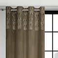 Zasłona jasnobrązowa, złota z dekoracyjnym pasem z welwetu 140x250 cm przelotka - LIZA