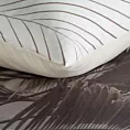 Pościel 160x200 cm satyna bawełniana kolor kremowy, ciemnobeżowy z nadrukiem egzotycznych liści palm Eurofirany Premium