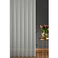 Firana szyta na taśmie fala naturalna z matowej tkaniny w pasy z efektem bukli, wykończona obciążnikiem
