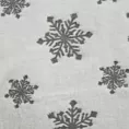 Koc 150x200 cm biało, srebrny zdobiony uroczymi śnieżynkami BLINK 1
