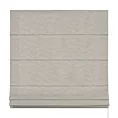 Roleta rzymska jasnoszara z tkaniny zaciemniającej typu dimout o naturalnym splocie, z efektem melanżu