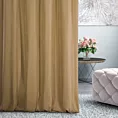 Zasłona szyta na taśmie 5 cm DORA - HIT ciemnobeżowa z miękkiej tkaniny o welurowej strukturze