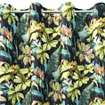 Zasłona welwetowa, czarno zielona z motywem liści 140x250 przelotka - LIVY - Design 91