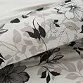 Pościel 220x200 cm bawełniana kolor biały, stalowy w romantycznym stylu z kwiatowym wzorem SPRING 9