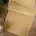 Bieżnik na stół miodowo, złoty 35x220 cm welwetowy BLINK 14 z dużym wzorem wachlarzy w stylu art deco