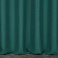 Zasłona szyta na taśmie 5 cm ciemnoturkusowa z tkaniny z dodatkiem połyskującej nici, z widocznym ozdobnym splotem