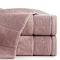 Ręcznik kąpielowy 50x90 cm bawełniany kolor pudrowy róż z welurową bordiurą 500 g/m2 EMMA