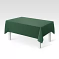 Obrus szyty zielony z gładkiej zaciemniającej tkaniny typu dimout