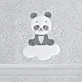 Ręcznik kąpielowy dziecięcy 100x100 cm bawełniany kolor srebrny z kapturem i haftem pandy 350g/m2 BABY 63