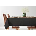 Obrus czarny 145x260 cm o strukturze płótna STELLA 1 z dodatkiem srebrnej nici