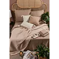 Pościel 160x200 cm bawełniana z dodatkiem wiskozy kolor beżowy w paseczki SEVILLE 7 Terra Collection