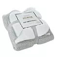 Koc bukla 150x200 cm srebrno, biały dwustronny PANDA Eurofirany Premium