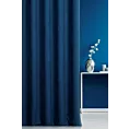 Zasłona szyta na flexach granatowa z miękkiej tkaniny o welurowej strukturze