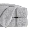 Ręcznik kąpielowy 70x140 cm bawełniany kolor srebrny w kontrastujące pasy 500 g/m2 TRIS