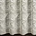 Zasłona beżowa zdobiona szenilowym haftem kwiatów z tkaniny w stylu boho 140x250 cm przelotka SUZI