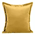 Poszewka na poduszkę 45x45 cm welwetowa musztardowa z ozdobnymi brzegami RIA Diva Line