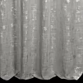 Zasłona szyta na taśmie 8 cm srebrno srebrzysta z tkaniny w stylu eko z błyszczącym nadrukiem