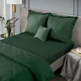 Prześcieradło gładkie bez gumki 160x210 cm z satyny bawełnianej kolor ciemnozielony 125 g/m2 NOVA
