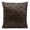 Poszewka na poduszkę 40x40 cm czarna ze złotym nadrukiem w stylu art deco AGNES DESIGN 91